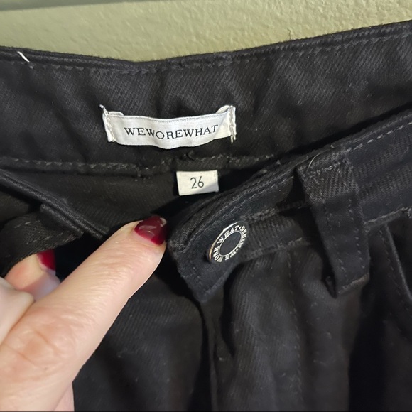 WeWoreWhat | Mom Jean Black Straight Leg Denim - Picture 4 of 6